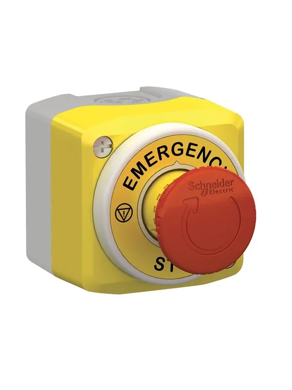 Schneider Electric Emergency stop control station marked with iec symbols ø40 mm emergency stop and build-in led with 2 colors (red/white) 2xnc + 1xno 24v