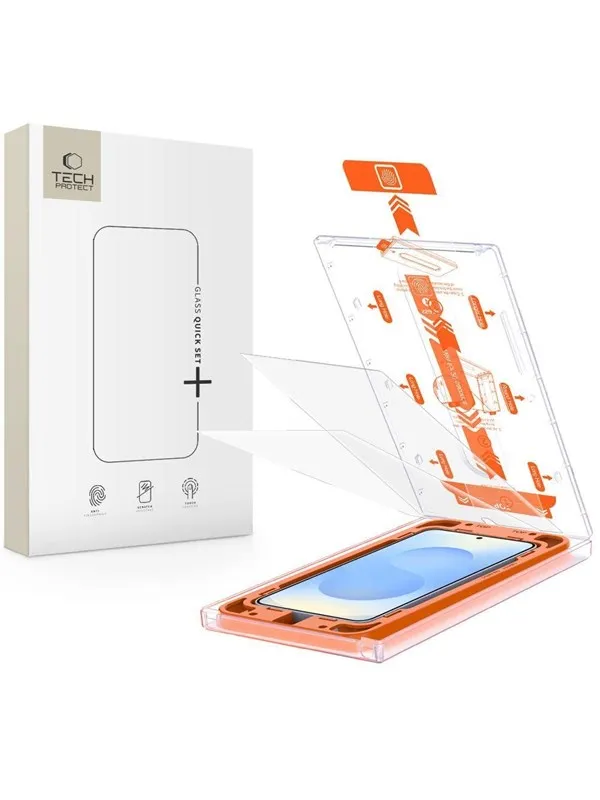 Tech-Protect Quick Set+ Tempered Glass for Samsung Galaxy S25 - Clear
