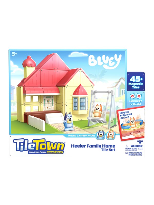 Tile Town Bluey Heeler House Magnetic Tiles Playset