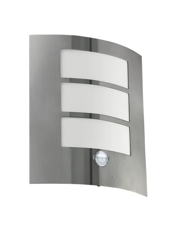 EGLO CITY outdoor wall lamp with sensor stainless steel