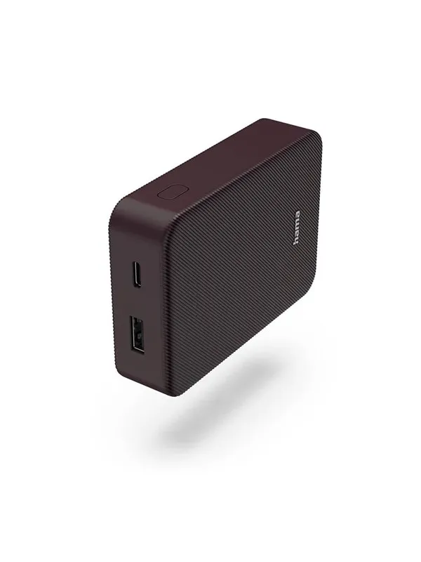 Hama Powerbank Colour 10 10000mAh USB-C+USB-A Plum Nødlader - 10000 mAh