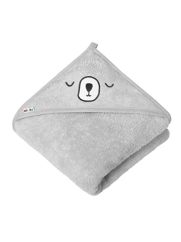 Akuku Baby hooded towel 100x100 cm / grey