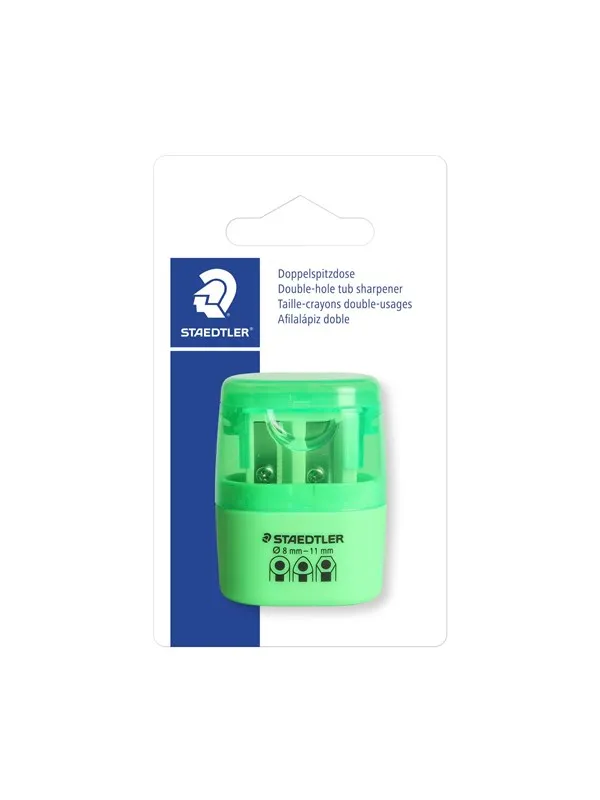Staedtler D-hole tub sharpener neon green bc