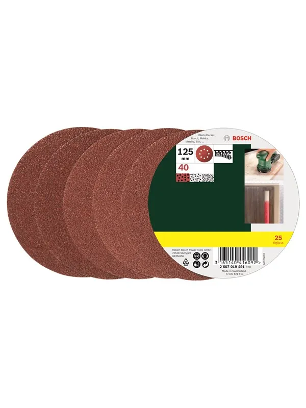 Bosch 25-delers slipepapirsett til eksentersliper, korning 40 G= 40