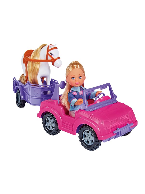 Simba Evi LOVE Lekesett Jeep med Hestetilhenger