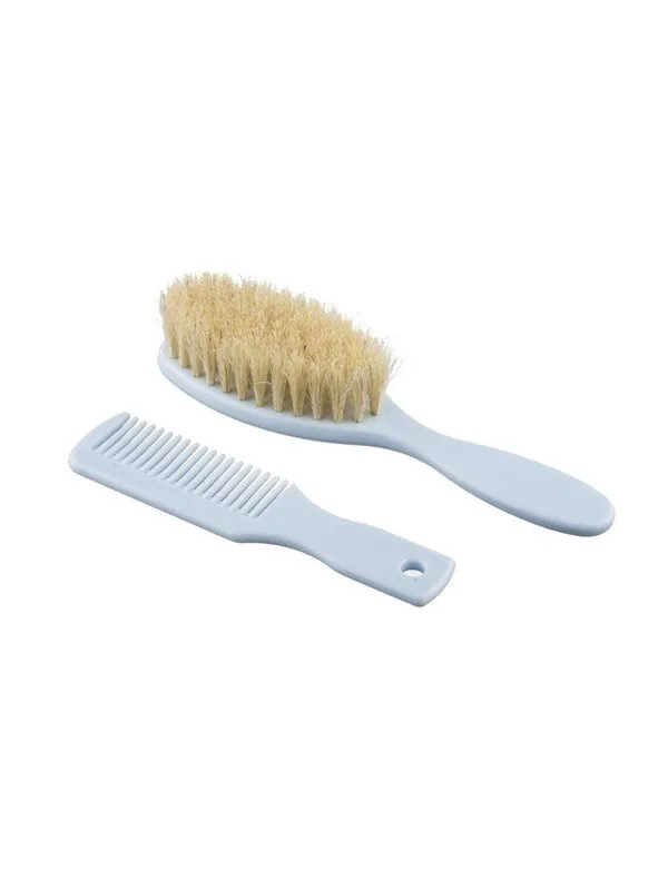 Akuku Comb and brush with natural bristle BLUE