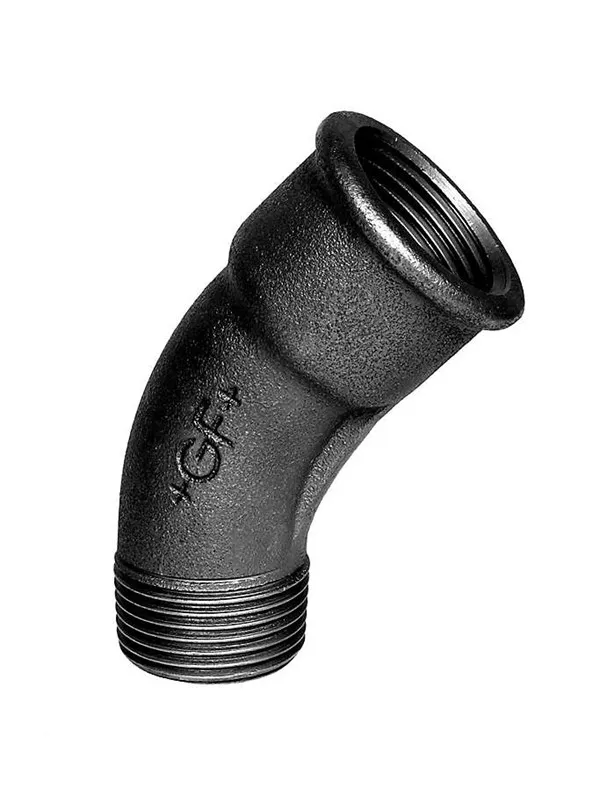 +GF+ long bend 45° black 3/4'' socket nipple