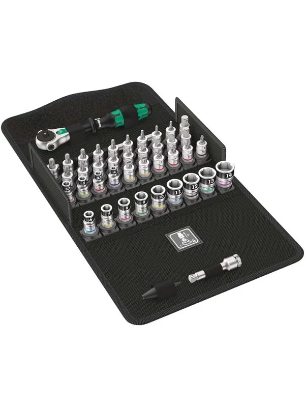 Wera 8100 SA All-in Zyklop Speed Ratchet Set 1/4" drive with holding function metric 42 pieces
