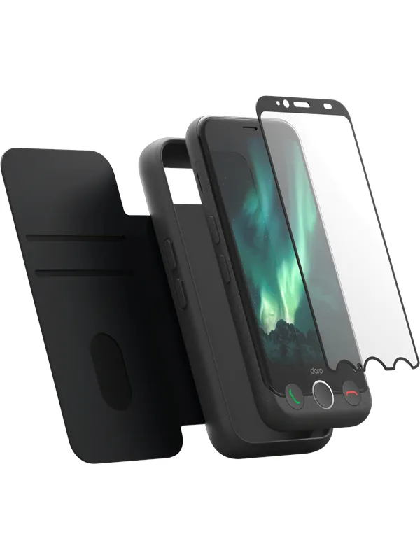 Doro Aurora A11 Plus 64GB/4GB - Graphite (A11 Incl. Wallet Case & Protective Glass)