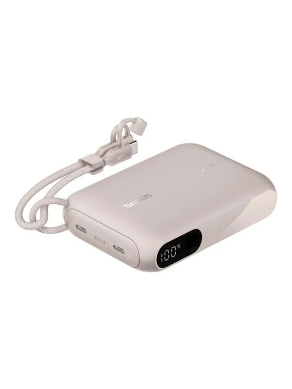 Belkin BoostCharge power bank - with display - 24 pin USB-C - 20 Watt Nødlader - 10000 mAh