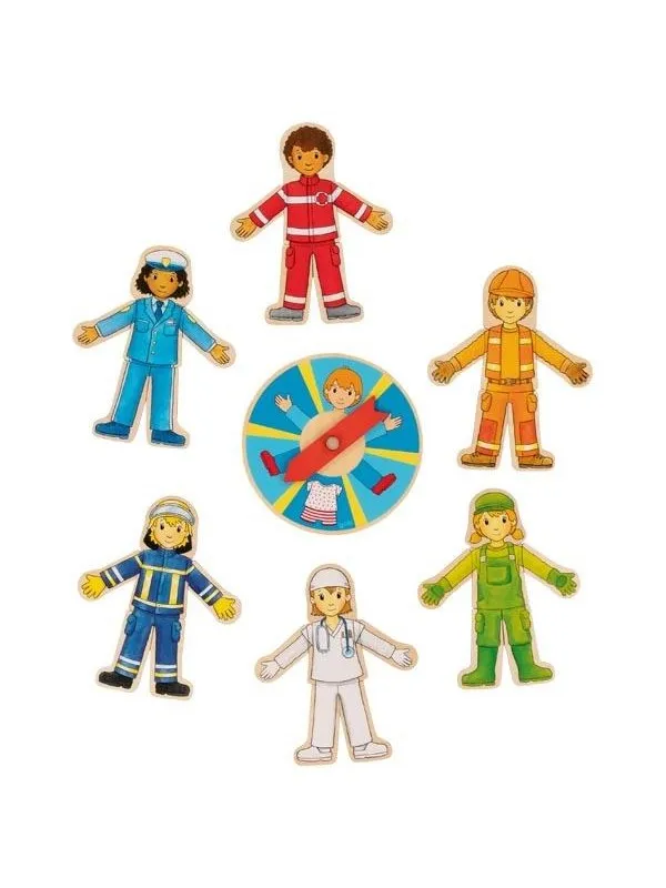 Goki Wooden Puzzle Game Professions 38 pcs. Tre
