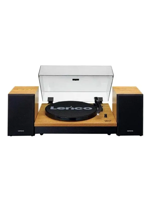 Lenco LS-300WD - Record Player with Bluetooth® and two separate speakers - Wood - Platespiller Brun