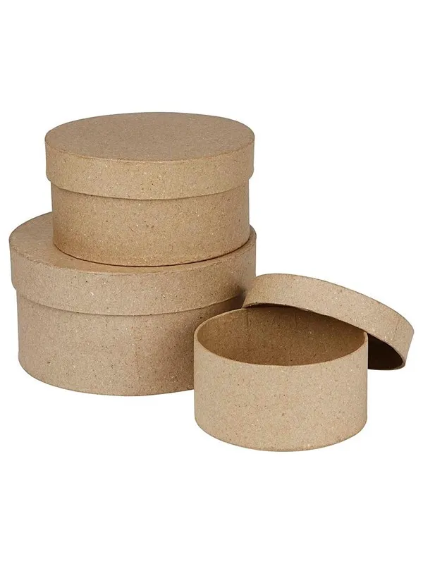 Creativ Company Round Boxes Papier-mache 3pcs.