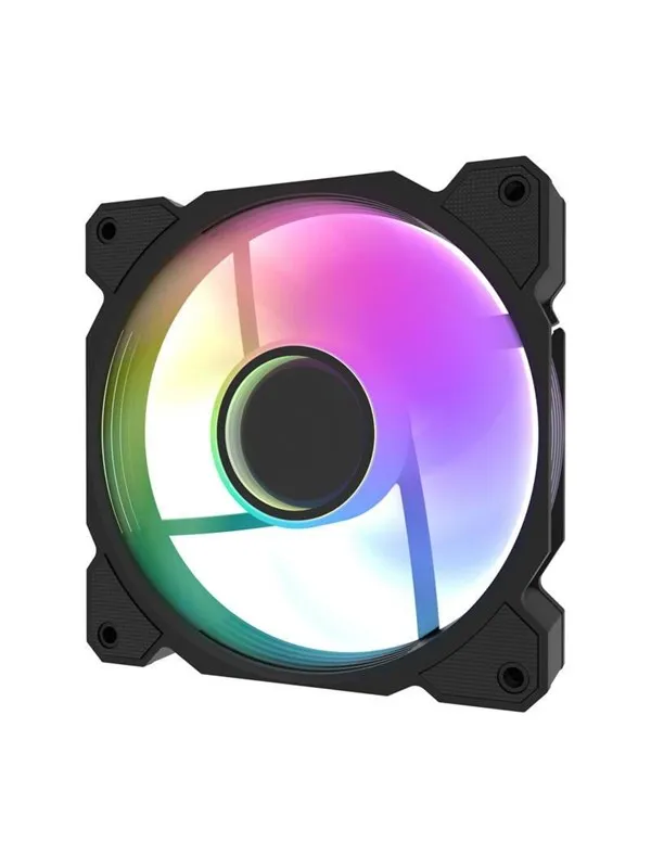 Darkflash DR08 3-in-1 Cooling Fan (Black) - Kabinettvifte - 120mm - Svart med RGB LED-lys - 30 dBA