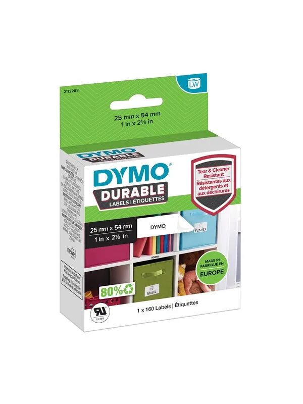DYMO LabelWriter Durable små multifunksjonelle etiketter, 25mm x 54mm