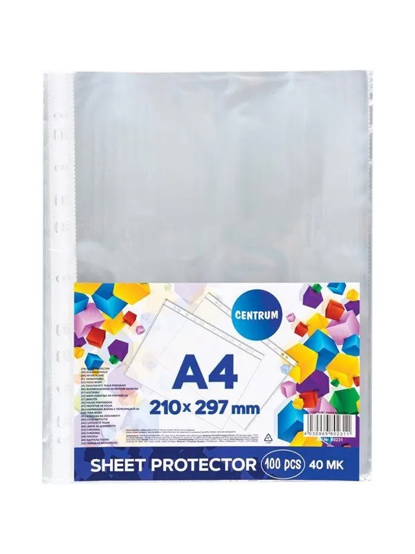 CENTRUM Plastic pocket A4 40 micron 100 pcs.