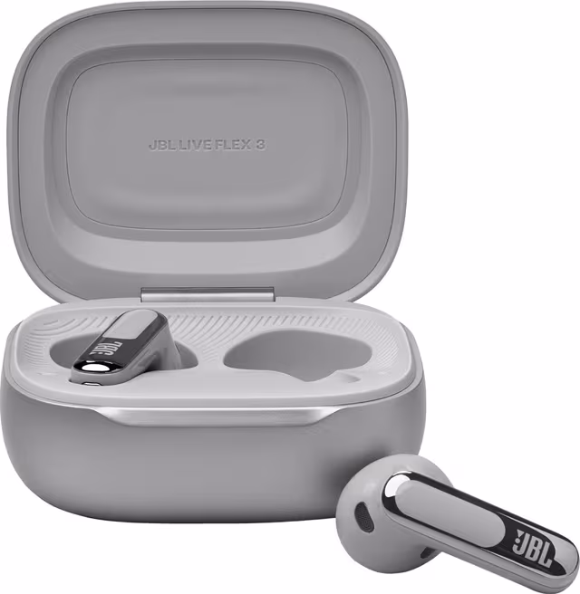 JBL Live Flex 3 helt trådløse in-ear hodetelefoner (sølv)