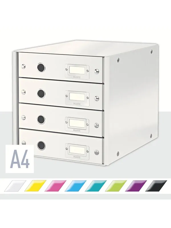 Leitz Skuffkabinett Click & Store  WOW 4 skuffer Hvit