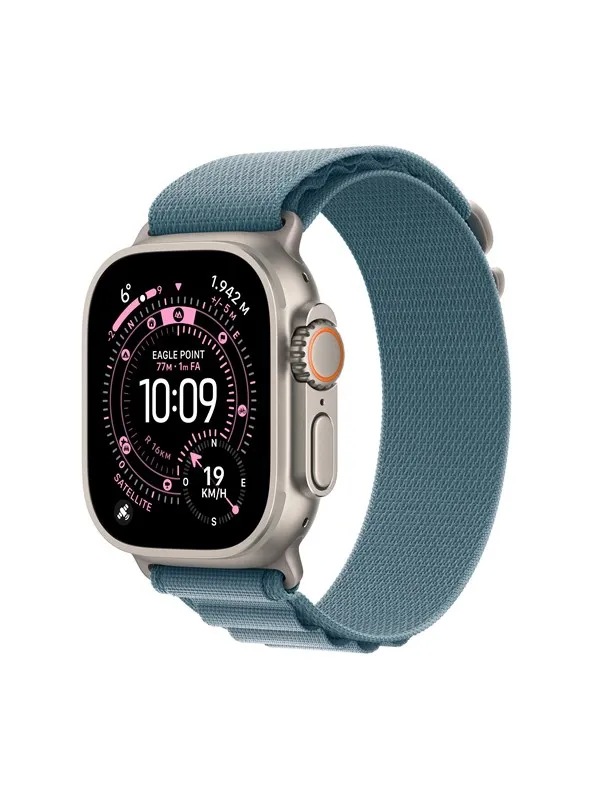 Apple Watch Ultra 3 GPS + Cellular 49mm Natural Titanium Case with Light Blue Alpine Loop - Medium
