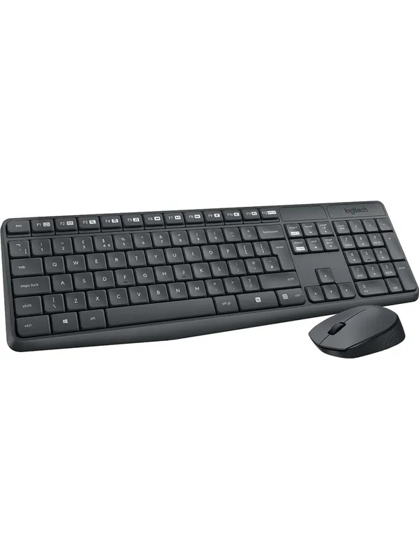 Logitech MK235 Wireless Combo - DE - Tastatur & Mussett - Tysk - Grå