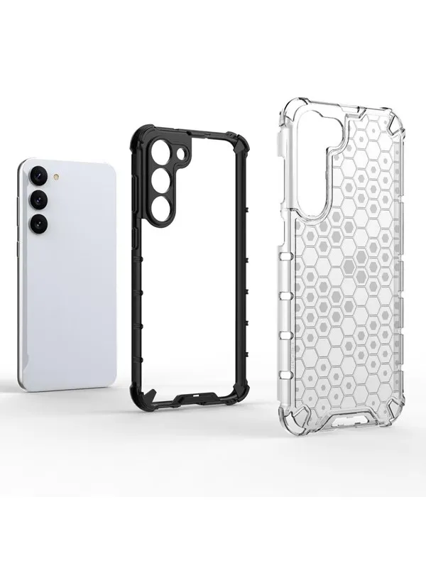 Hurtel Honeycomb Case for Samsung Galaxy S23+ Armored Hybrid Cover Transparent