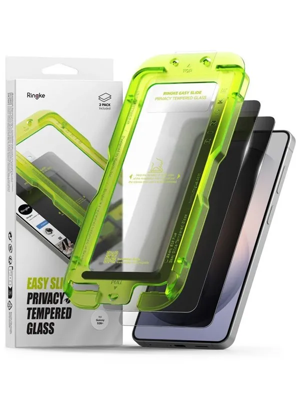 Ringke Easy Slide Privacy 2-Pack Tempered Glass for Samsung Galaxy S26+