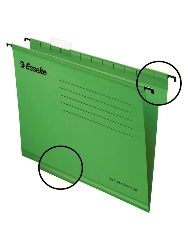 Esselte Hengemappe  Classic A4 Pakke/25 Grønn