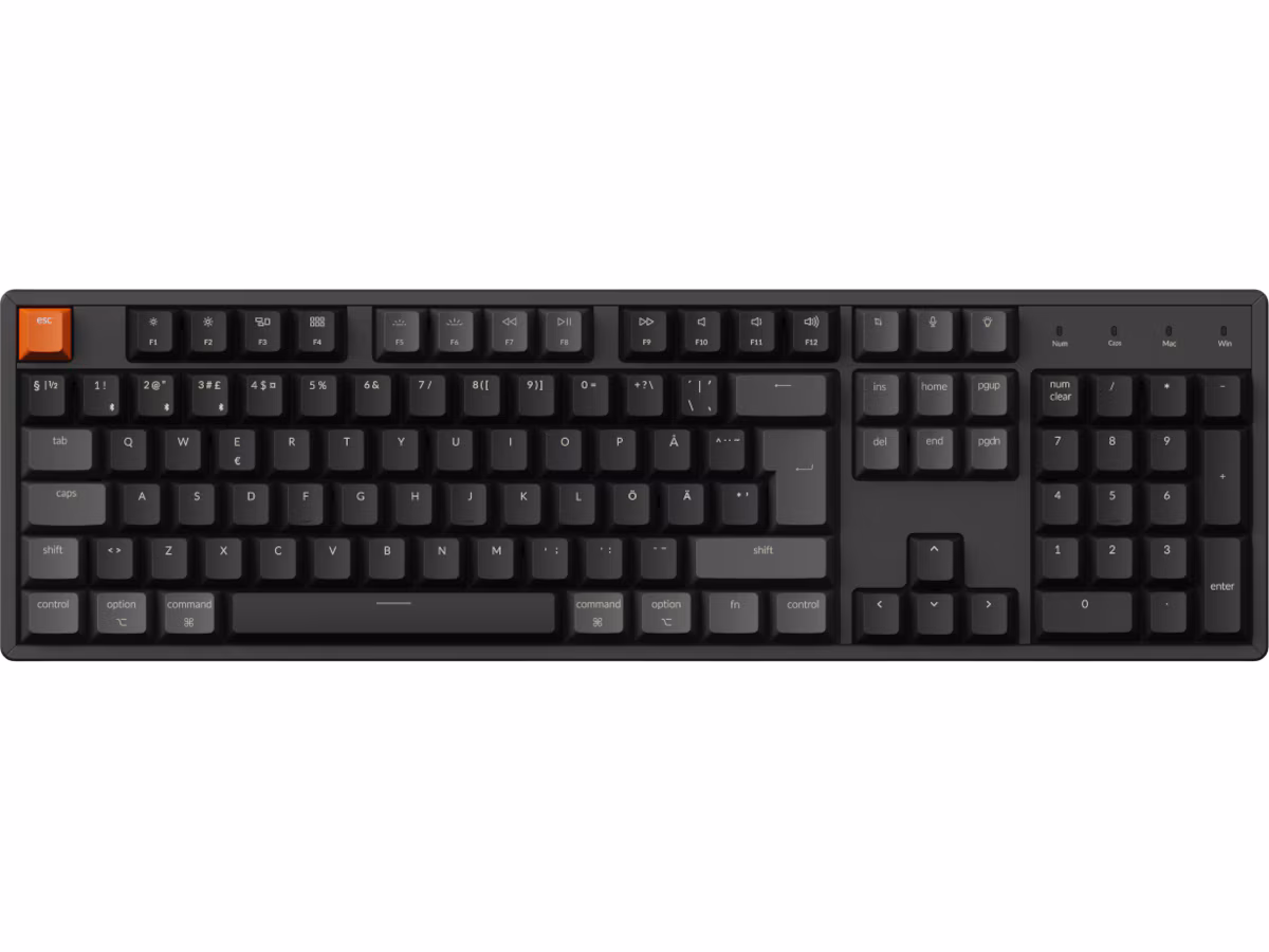 Keychron K10 v2 RGB QMK Wireless Hot Swap QMK - Super Brown - Gamingtastatur - Nordisk - Svart