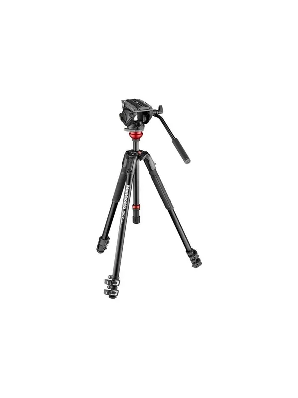 Manfrotto 500 Fluid Video Head Flat Base with 190X Video Alu Tripod