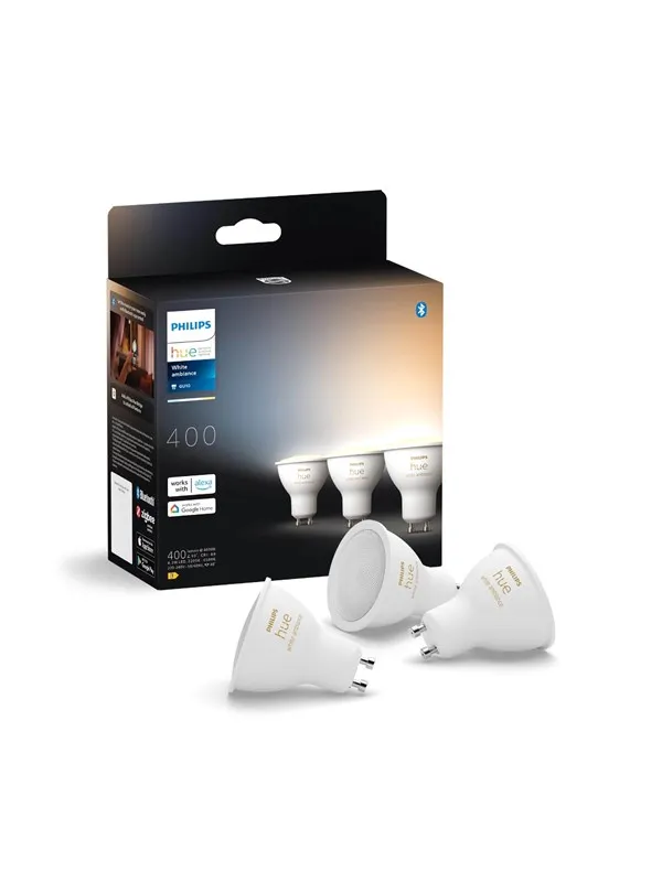 Philips Hue White Ambiance GU10 Spotlight - 3-pakning