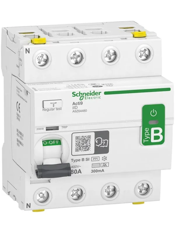 Schneider Electric Rccb earth leakage protection 4p 80a 300ma b-class-si super