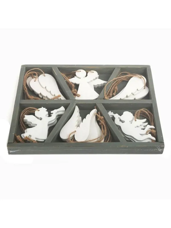 Small Foot - Wooden Christmas Hangers Angel 18pcs