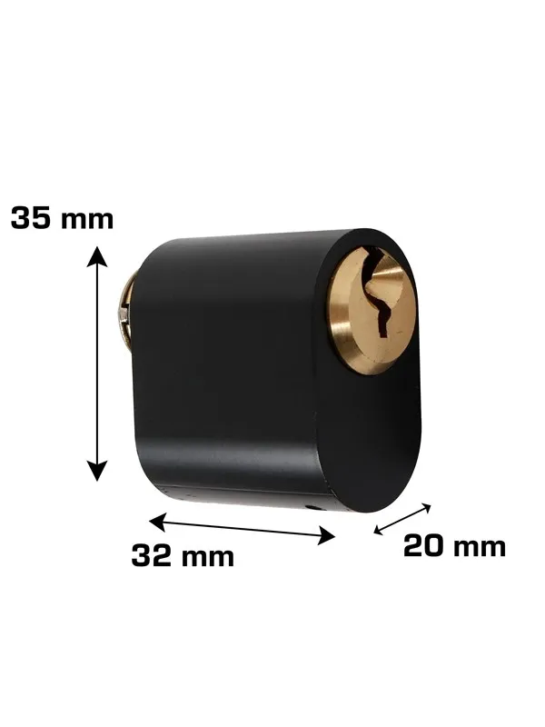 Home>it HOME It® oval cylinder with 7 pins in matt black with 5 keys (2 pcs)