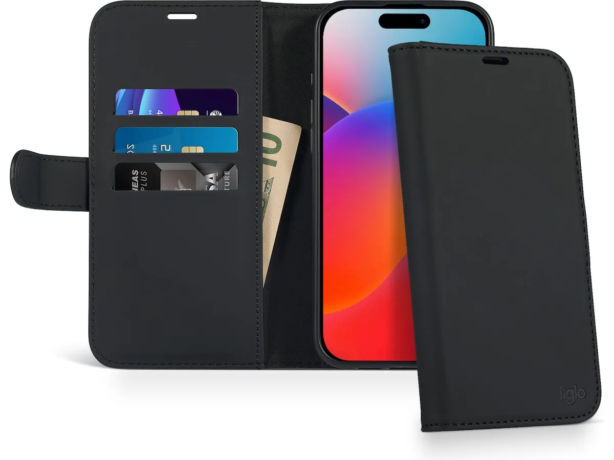 iiglo iPhone 16 Pro Max Lommebokdeksel (sort)