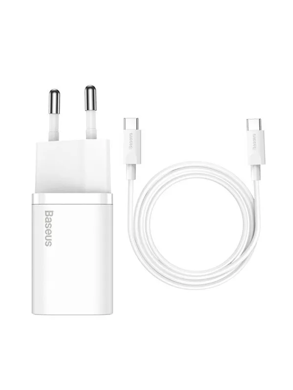 Baseus Super Si Quick Charger 1C 25W with USB-C cable for USB-C 1m (white)