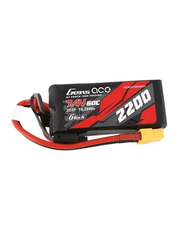 Gens ace &Tattu G-Tech LiPo 2200mAh 7.4V 60C 2S1P XT60 Battery