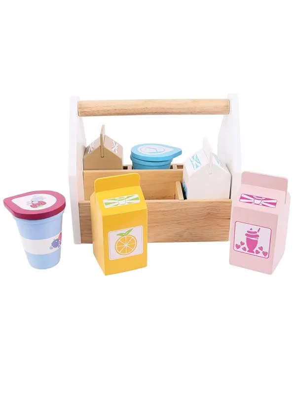 Bigjigs Wooden Box with Dairy Products 7 pcs.