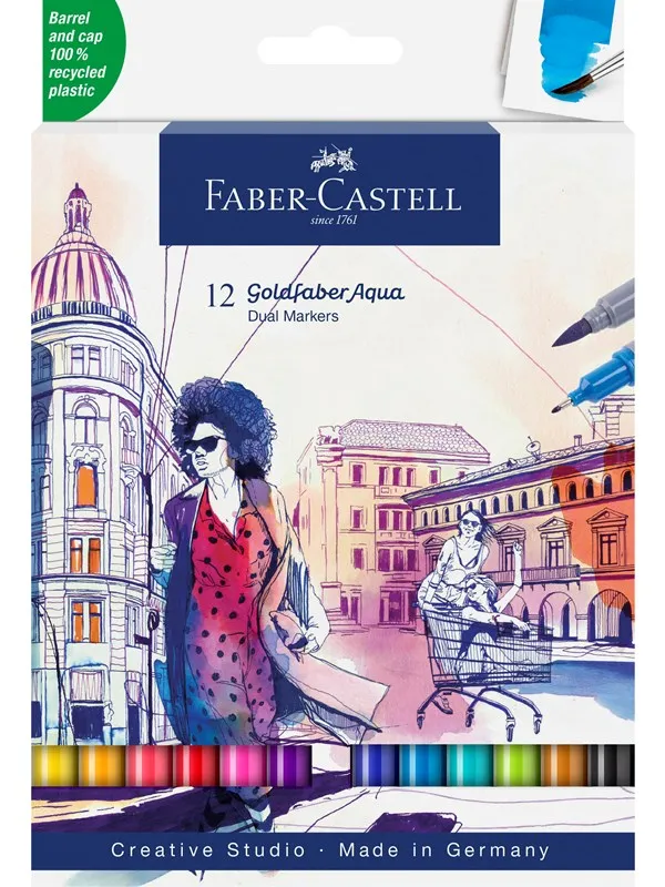 Faber-Castell Gofa Aqua Dual Marker wallet of 12