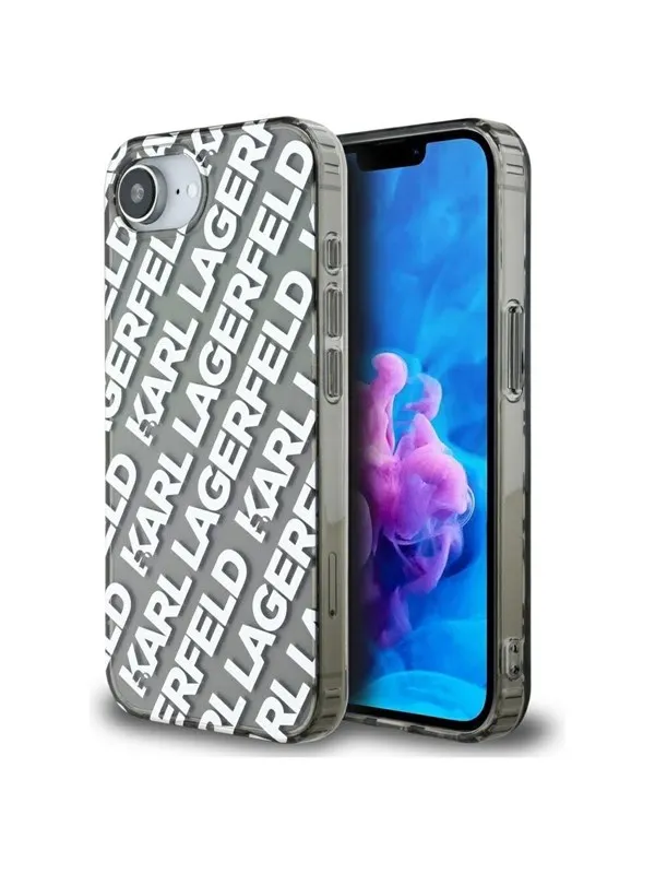 Karl Lagerfeld IML Repeat Logo case for iPhone 16e - silver