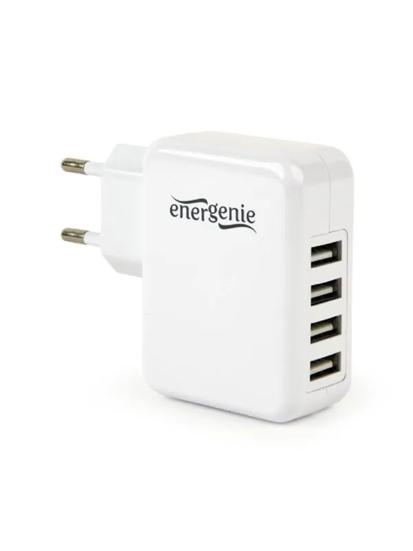 Gembird Universal USB charger 4 ports - 3.1 A - White