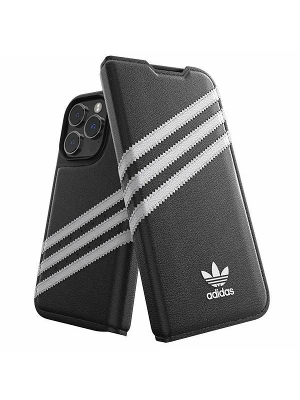 Adidas OR Booklet Case PU for iPhone 14 Pro - Black and White