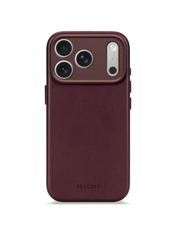 Decoded - Leather Backcover for iPhone 17 Pro  - Dark Ruby