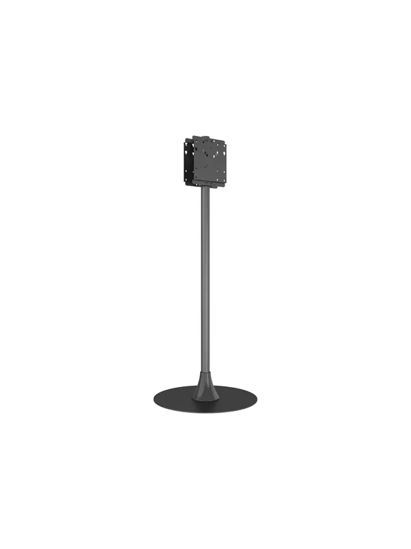 Multibrackets M stand - single pole - for digital signage panel - floorbase round - black - Max 50 kg - recommended for 55"