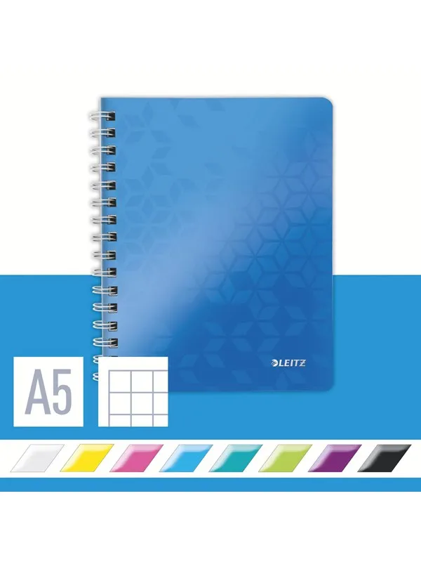 Leitz Notatbok  WOW PP A5 Ruter 80 ark