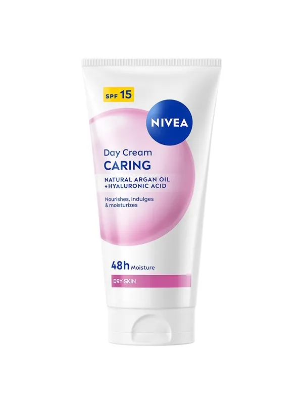 Nivea Nourishing Day Cream - Natural Almond Oil for Dry Skin SPF 15 (Tube) 50 ml