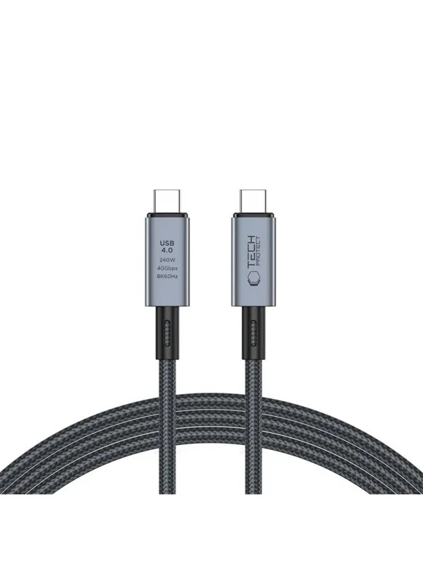 Tech-Protect UltraBoost Max USB-C 4.0 / USB-C 4.0 PD 240W 8K 40Gbps 2m Cable - Grey