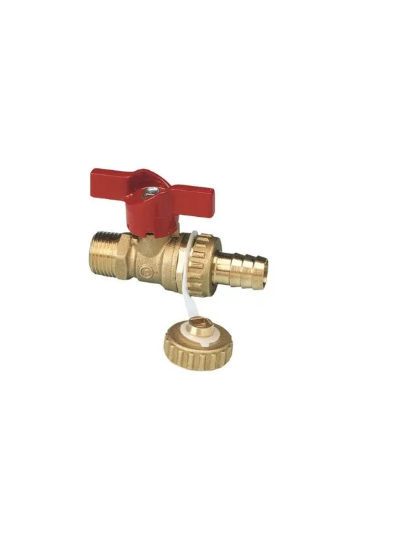 Pettinaroli Hose union ball valve with cap base ø1/2"m x 3/4"m tail
