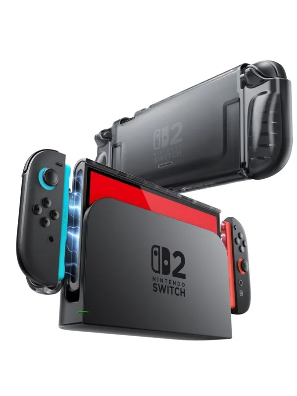 SUPCASE Crystal Case for Nintendo Switch 2 - Clear and Black