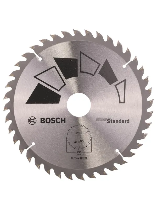 Bosch Sirkelsagblad STANDARD D= 190 mm, borediameter= 30 mm, T= 40