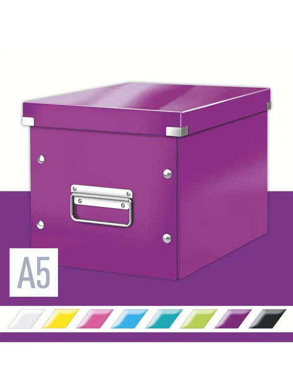 Leitz Oppbevaringsboks Click & Store Kube  WOW Medium Lilla